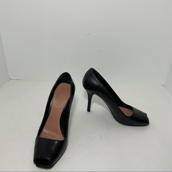 Prada peep toe high heels leather black 5 - Picture 1 of 10